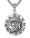 Men's Stainless Steel Eye of Horus Ancient Egypt Pendant Necklace, 24