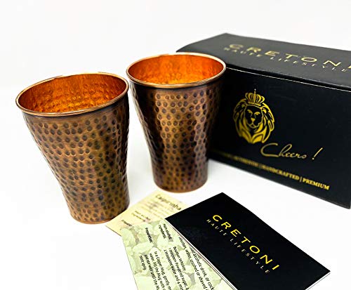 Cretoni Copperlin Antik gehämmerter Moscow Mule Handcrafted 473 ml Classic Cups Set of 2 with Bonus 2 Copper Straws… – Bild 6