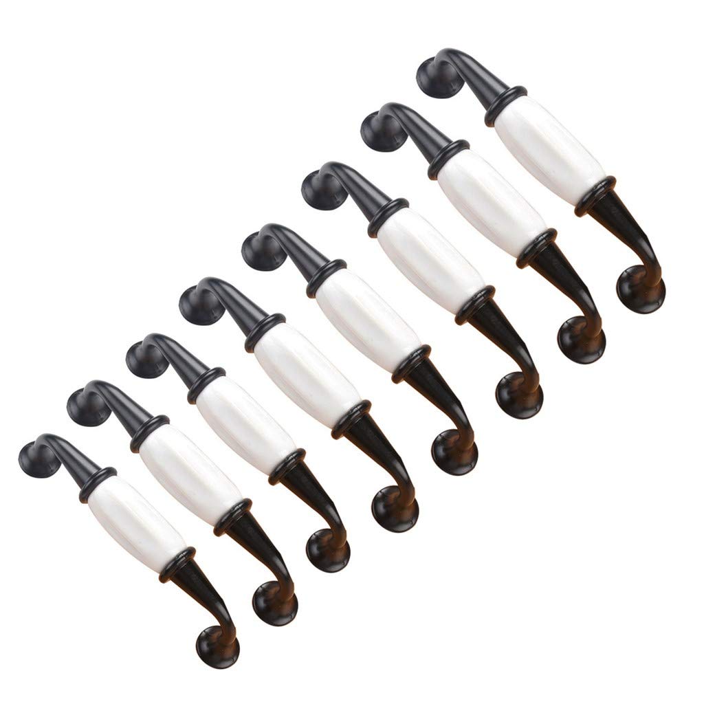 Pack-of-8 Cabinet Pulls Handles for Cupboard Door Closet Drawer Dresser Drawer Knobs Fashion Style Aluminum and Ceramic Hole Pitch 96mm