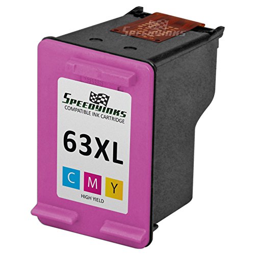SpeedyInks 2PK Remanufactured Replacement for HP 63XL F6U64AN F6U63AN 1 HY Black 1 HY Color Ink Cartridge Set for use in HP ENVY 4520, OfficeJet 3830, 4650, Deskjet 1112, 3632, 1110, 2130, 3630