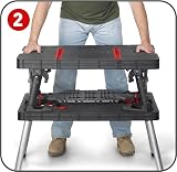 Keter Folding Work Table Black 85x55x75.5cm Heavy Duty DIY Workbench view 5