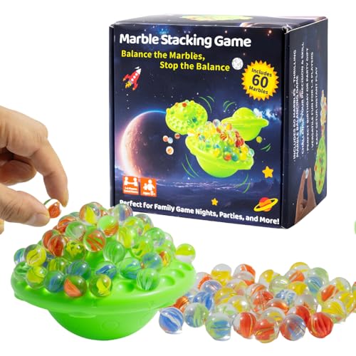 Marble Balance Game, Marbles with Fun Balanced Board, Family Challenge for Teens & Adults, Balance and Planning Marbles Game, Perfec Gift for Birthday, Parties & Holidays