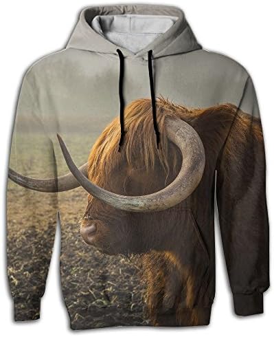 XMIOLI QUICO Mini Highland Cow Custom Long Sleeve Hoodie Unisex L