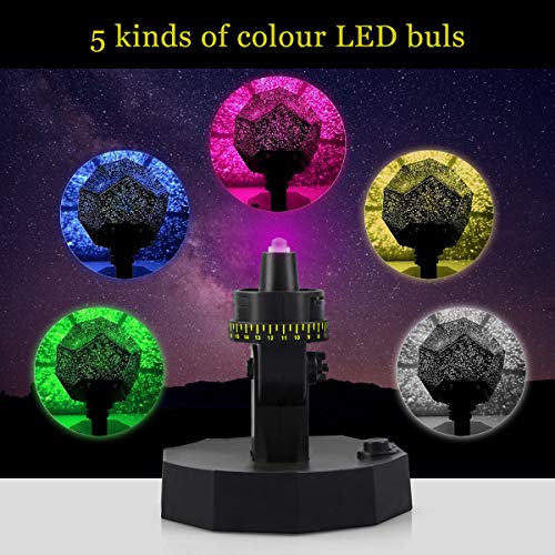 Sunnec Star Projector, Rotation DIY Star Projection Night Light with 5 Light Colors for Wedding,Birthday,Parties,Kids Bedroom