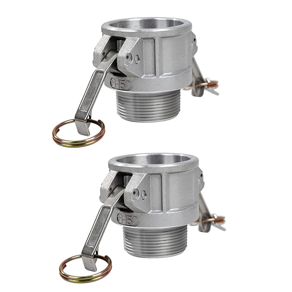 Photo 1 of Quafwia 2 pcs Aluminum cam lock fittings (1-1/2" Part B) cam groove hose fitting camlock fittings, Male Adapter Female NPT Thread camlock fitting (1-1/2'')