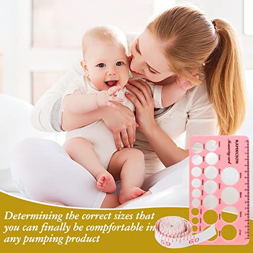 Flange Measurement Tool Sizing Nipple Rulers Set Silicone For Breast Pump Round And Rectangle Light Brown