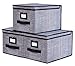Onlyeasy Collapsible Storage Bins Pack of 3 - Foldable Storage Box Containers Organizer with Dust-proof Lids and Strong Handles, 11.8