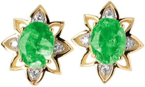 Shipton and Co Ladies Shipton and Co Exclusive 9ct Yellow Gold Flourite and Diamond Earrings EYD108FLD