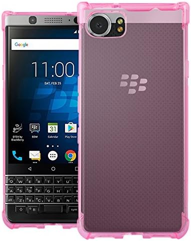 SuperGripz Rubber TPU Silicone Case for Blackberry Keyone DTEK70 Mercury Back Protection Shock Absorption Impact Resistant Slim Case - Pink