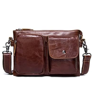 Contacts Genuine Leather Mens Messenger Crossbody Shoulder