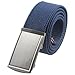 moonsix Canvas Web Belts for Men,Solid Color Casual Military Style Belt,Navy Blue