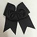 CN Girls Large Cheer Bow with Ponytail Holder for Cheerleading Girl Pack of 10 Black