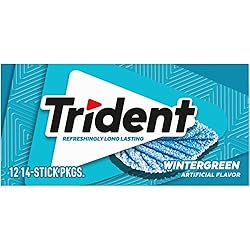 Trident Wintergreen Sugar Free Gum, 12 Packs of 14