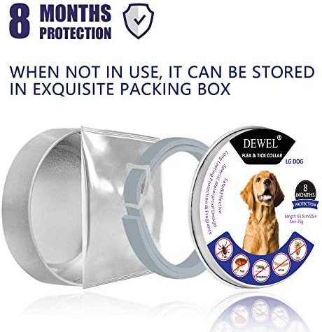 Dewel 63 5 Cm Tick Collar For Dogs And Cats Adjustable Flea Tick Collar Flea And Tick Prevention Collars Waterproof Dog Flea Collar 8 Months Protection Amazon De Pet Supplies
