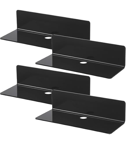 Douildhaiy 3 Pack Acrylic Small Shelf for Wall Storage,4'' Mini Adhesive Shelf for Living Room,Bathroom,Bedroom,White Color (Adhesive&Drilling Douildhaiy 3 Pack Acrylic Small Shelf for Wall Storage,4'' Mini Adhesive Shelf for Living Room,Bathroom,Bedroom,White Color (Adhesive&Drilling