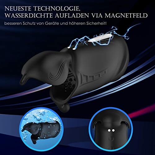 Penis Vibratoren Elektrische Cup Masturbatoren für Männer mit 10 Vibrationsmodi, Vibrierende Masturbation Cup Wiederaufladbar Spielzeug Massager, Doppelmotor Eichel Stimulator(1)