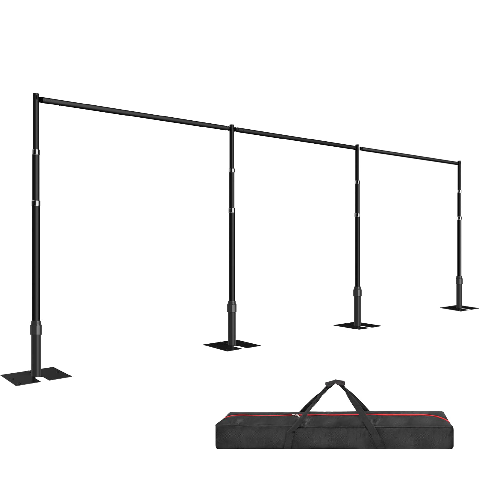 Photo 1 of EMART Backdrop Stand Heavy Duty 8.9ftx30ft, Adjustable Pipe and Drape Photo Background Support Kit, Metal Frame with Flat Base for Wedding Birthday Party Banquet Decorations-Black