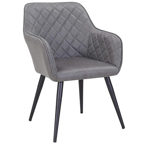 Duhome Esszimmerstuhl aus Stoff Lederoptik Dunkel Grau Farbauswahl