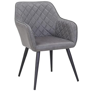 Duhome Esszimmerstuhl aus Stoff Lederoptik Dunkel Grau Farbauswahl