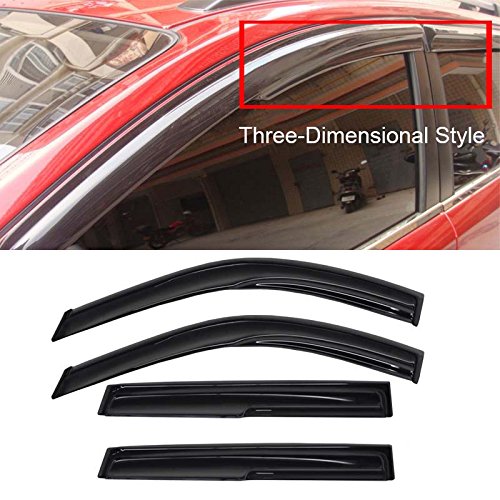 Gevog 4-Piece Side Window Deflector Original Window Visors Replacement for 2002-2010 Explorer (Not Fit Sprot Trac), 2002-2010 Mountaineer, 2003-2005 Aviator Sun Rain Guard Visor