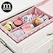 mDesign Fabric 8-Section Divider Drawer Organizer Bin for Baby Nursery Dresser, Closet, Shelf, Changing Table Organization, Hold Clothes, Toys, Diapers, Bib, Blanket - 2 Pack, Pink/White Polka Dot