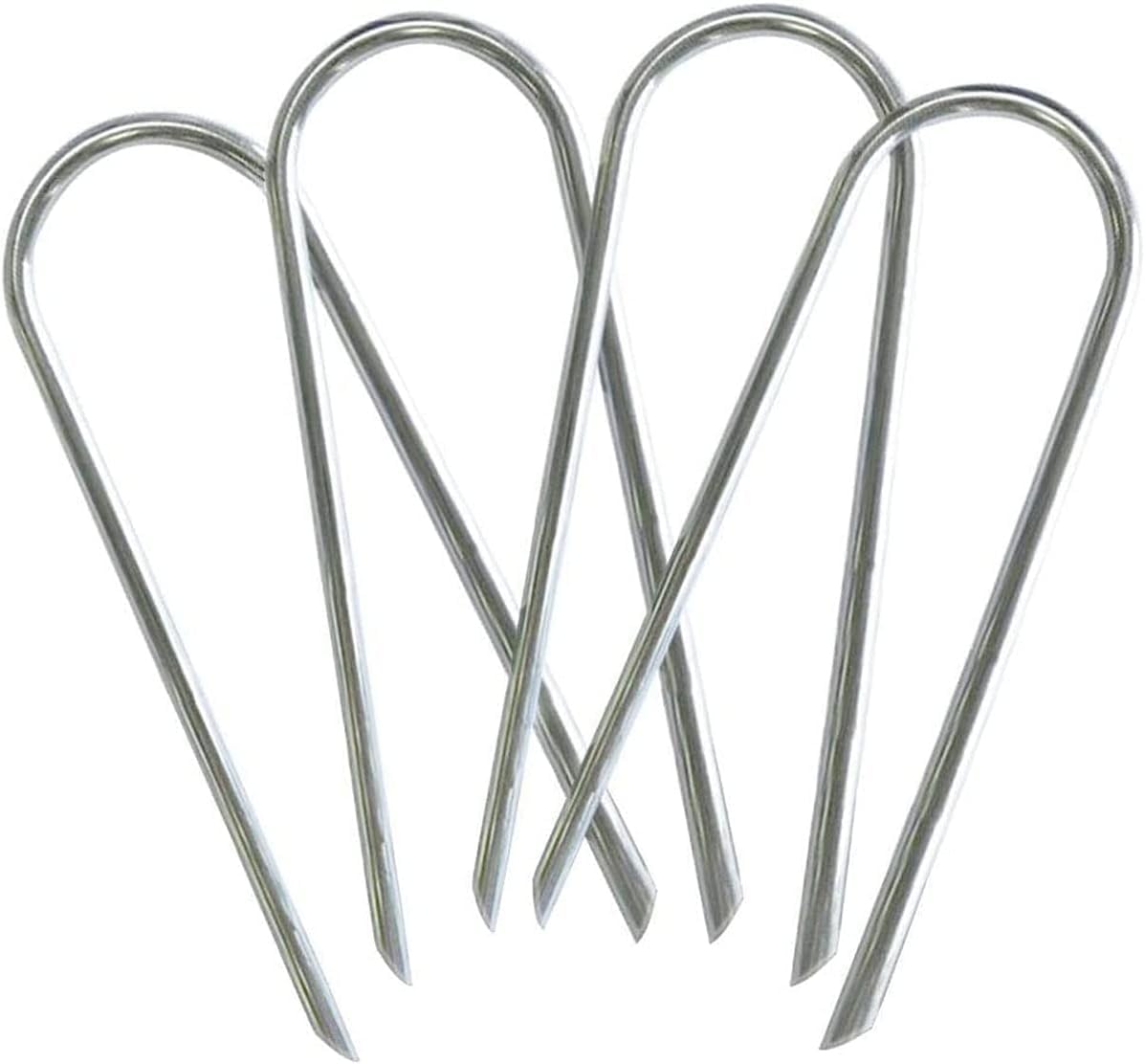 Uniprime Trampoline Stakes U Shaped Anchors Heavy Duty Metal - Long Trampolines Ground Wind Stakes for Soccer Goals, Camping Tents, Garden Decoration (4pcs)