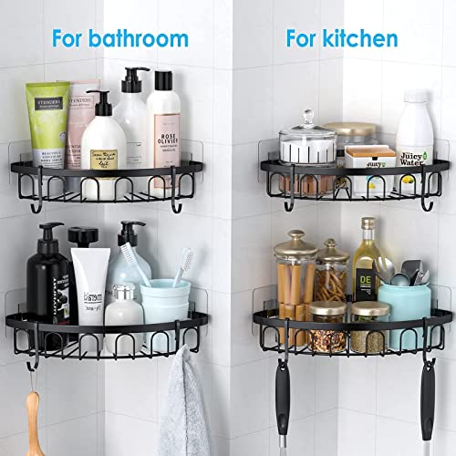 stusgo Black Corner Shower Caddy Adhesive Shower Caddies US304