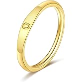 ZNBOH Gold Initial Rings for Women Non Tarnish 14K Gold Plated Stackable Letter Ring Dainty Pinky Wedding Bands Thumb Rings Thin Knuckle Stacking Cute Capital Letter Alphabet Jewelry Gifts Size 6-10