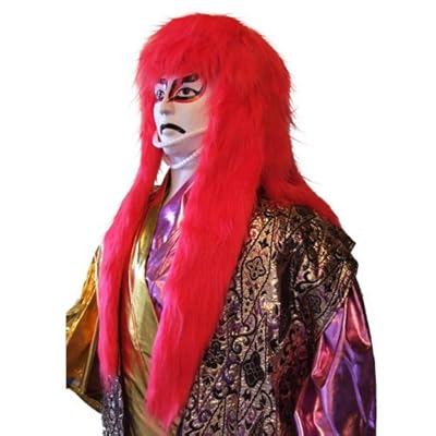 red kabuki wig