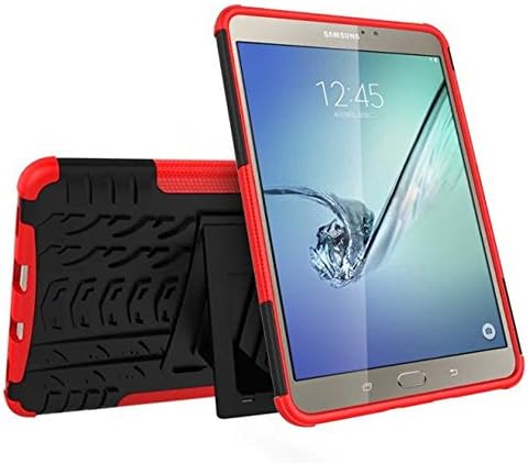 Galaxy Tab S2 Case,Tonerone Rugged Defender Armor Dual Layer Anti-slip 2 In 1 Kick Stand Shockproof Protective Cover for Samsung Tab S2 8.0 Inch T710/T715, Red