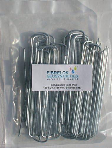 Artificial Grass Garden Staples Galvanised Pins 150mm x 30mm x 150mm Bevelled End Pack 100 by Fibrelok