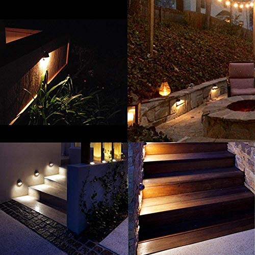 Makergroup LED Deck Lights Cast-Aluminum Housing 12V AC/DC Low Voltage Warm White 2700-3000K for Outdoor Landscape LED Deck Lights Step Lights Walkway Lights (Bronze Finish, 4-Pack)