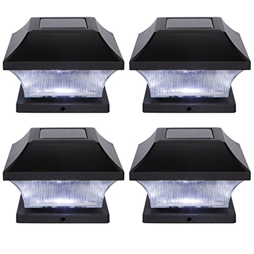 Solar LED Garden Pathway Post Cap Lights – Set of 4 by Trademark Innovations