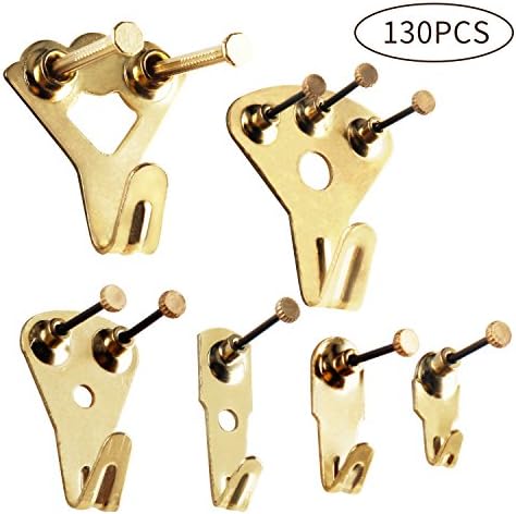 Kictero Picture Hangers, 30 Pieces Picture Hooks Frame Hanger, Photo Frame Mount Holder, Picture Hanging Kit with Nails for Wall Mounting, Holds 10-100 lbs