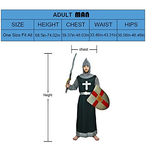 Adult Men's Medieval Crusader Costumes - Image 5