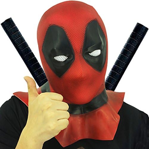 Deadpool Latex Mask with Zipper Breathable Holes Marvel Movie Superhero Man for Adult