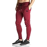 BROKIG Men's Zip Joggers Casual Gym Workout Track Pants
