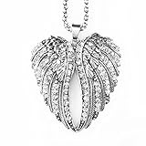 Finov Antique Silver Tone Angel Wing Necklace