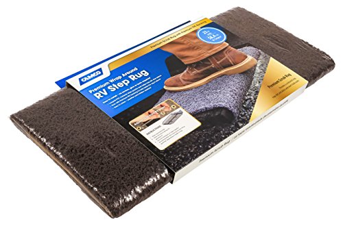 Camco 42967 Brown Premium Wrap Around RV Step Rug (PVC Material (22" x 23"))
