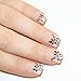 False Nails Bling Art French Fake Matte Gel Glitter Polished Squoval 24 Acrylic Medium Tips Glue (White, Black)