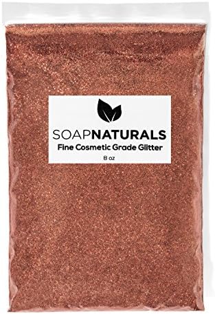 SoapNaturals Cosmetic Grade Glitter for Bath Bombs - Safe for Skin FDA Approved, Bulk 1/2 Pound 8 Ounce | Medium Fine, Iridescent Shimmer | Wholesale Soap Making Supplies for Cosmetic (Bronze Shimmer)