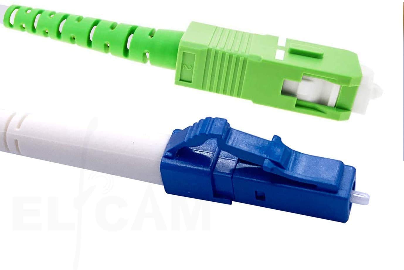 Elfcam Fiber Optic Cable SC/APC to LC/UPC Simplex Singlemode 9/125μm LSZH, 10M, white - Image 5