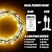 KASHIO Photo Clip String Lights, 50LED String Lights with Clips 8 Modes 16.4ft Waterproof, USB＆Battery Powered String Lights, Fairy Lights for Christmas Bedroom Wedding Party Birthday