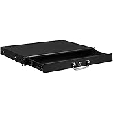 MECCANIXITY 1U Rack Mount Drawer for 19 Inch AV/Network/DJ Equipment Racks or Cabinets with Lock and Key