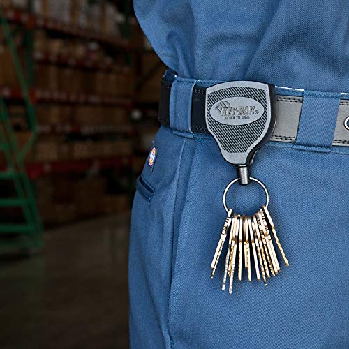 KEY-BAK SUPER48 XD 20oz. Locking Retractable Keychain, 28" Retractable Cord, Black Polycarbonate Case, Steel Belt Clip, Oversized Split Ring - Thumbnail 5