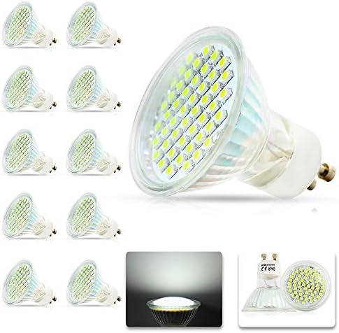 5W MR16 GU10 LED Bulbs, 50W Halogen Bulbs Equivalent, 320lm,Cool White,6000K, 120°Beam Angle, Recessed Lighting, Track Lighting, LED Light Bulbs, Pack of 10 Units [Energy Class A+++]