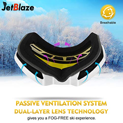 JetBlaze Ski Goggles, OTG Snowboard Goggles (Yellow) - Thumbnail 3