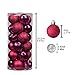 KI Store Hot Pink Christmas Balls 34pcs 1.57-Inch Small Christmas Tree Decoration Ornaments for Xmas Tree Holiday Wreath Garland Decor Ornaments Hooks Included