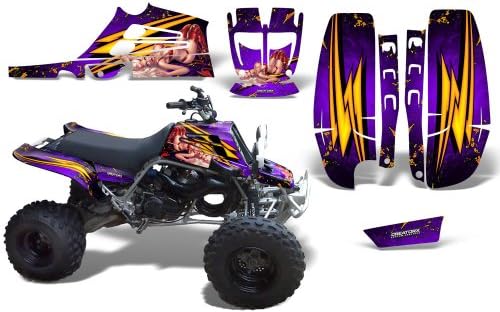 CreatorX Graphics Kit Decals Stickers for Yamaha Banshee 350 for Fullbore Plastics Little Sins Purple
