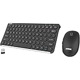 Arteck 2.4G Wireless Keyboard and Mouse Combo Ultra Compact Slim Stainless Full Size Keyboard and Ergonomic Mouse for Computer/Desktop/PC/Laptop and Windows 10/8/7 Build in Rechargeable Battery